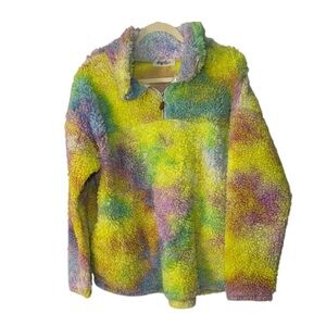 Haptics Colorful Tie Dye Fleece Pullover Size M